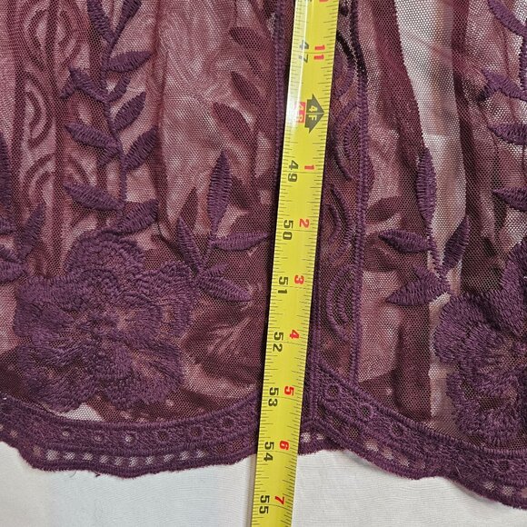 Lace Boho Maxi Dress Whimsigoth Fairy Holiday Christmas Burgundy Red Small - Picture 12 of 14